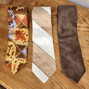 3 Vintage 70's Style Ties